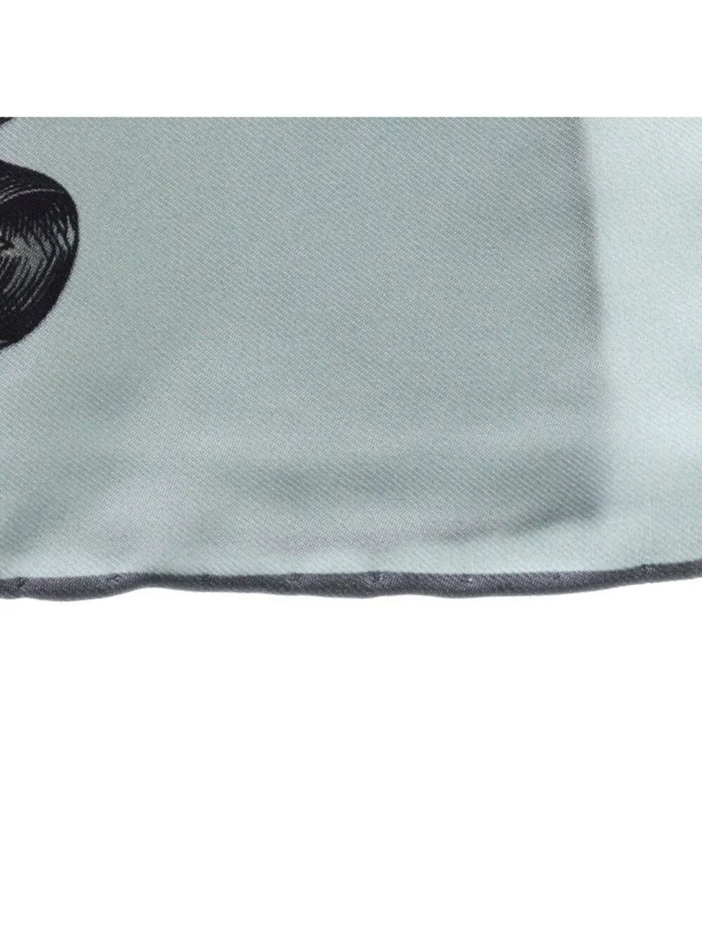 Dior le Jugement Floral Pattern Reversible Silk Scarf Blue Gray